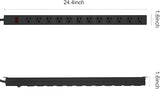 Heavy Duty Metal Surge Protector Power Strip 12 Outlets 6FT Extension Cord Wall Mount Black