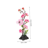 Blossom Platter Decoration Japanese Style Plum Flower Artificial Flowers Table Accent For Home Kitchen Dining And Restaurant Serving 2.36X2.36X8.25 Inches