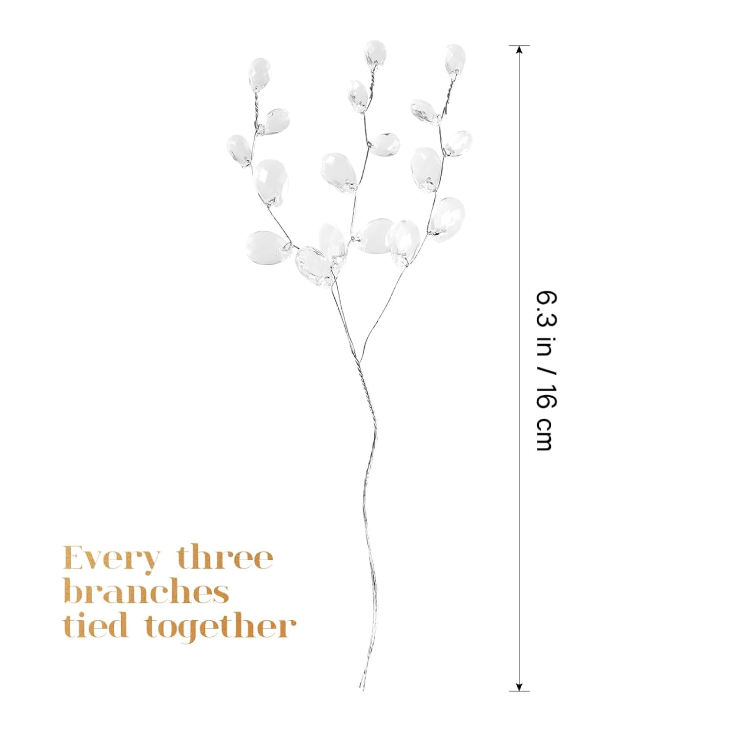 50 Stems Artificial Bouquet With Acrylic Bead Drops Spray For Wedding Diy Craft Floral Stems Flexible Decorative Flower Branches For Home Decor And Bridal Bouquets