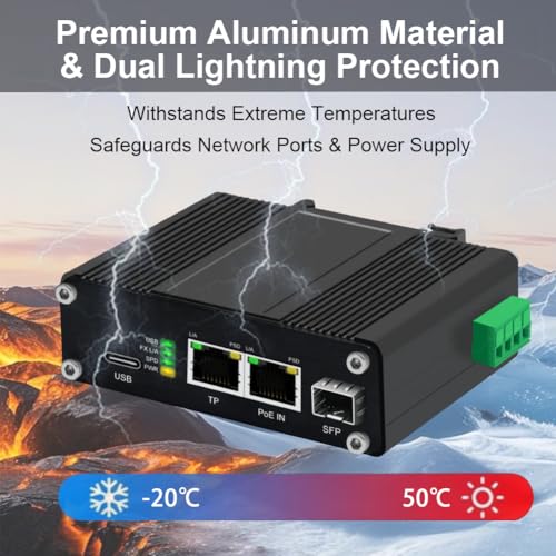 Industrial Poe Pd Switch, Powered Only By Poe (802.3At/Bt), Usb-C Pd 3.0, 1000Mbps Ethernet For Security Cameras, Ip Cameras, Robotics, Nvr, Phones, Tablets