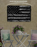 American Flag Outdoor TV Cover 60 to 65 Inch Weatherproof, Camouflage Black Stripes 600D Oxford TV Covers with Zipper, Vintage US Flag Outside Flat