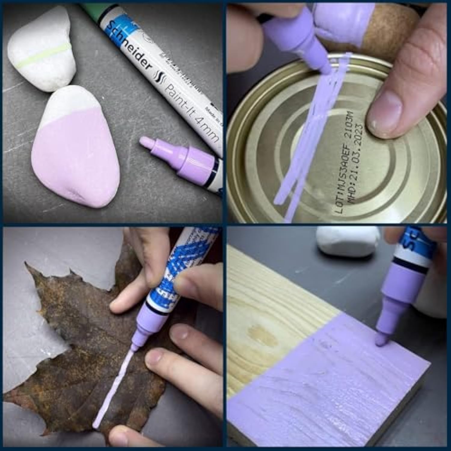 Schneider Paint-It 310 Acrylic Marker Pen Set - 2Mm Round Bullet Tip - High Coverage - Gift Box Pack Of 5 Pens (Christmas)