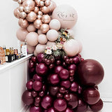 130PCS Burgundy Balloon Set – 18", 12", 10", 5" Wine Red Balloons for Weddings & Parties