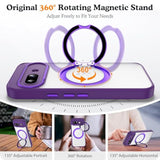 Compatible With Google Pixel 10 Case & 10 Pro Case With 360° Magnetic Ring Stand [Compatible With Mag-Safe ] Shockproof Phone Case For Google Pixel 10 & 10 Pro 6.3'',Purple