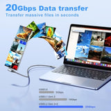 Right Angle Usb C 3.2 Gen 2X2 Cable 3Ft, 20Gbps Data Transfer, 4K@60Hz Video, 100W Pd Charging, Nylon Full-Featured Cable For Macbook Pro, Iphone 16/15, External Ssd, Usb C Monitor Display & Carplay