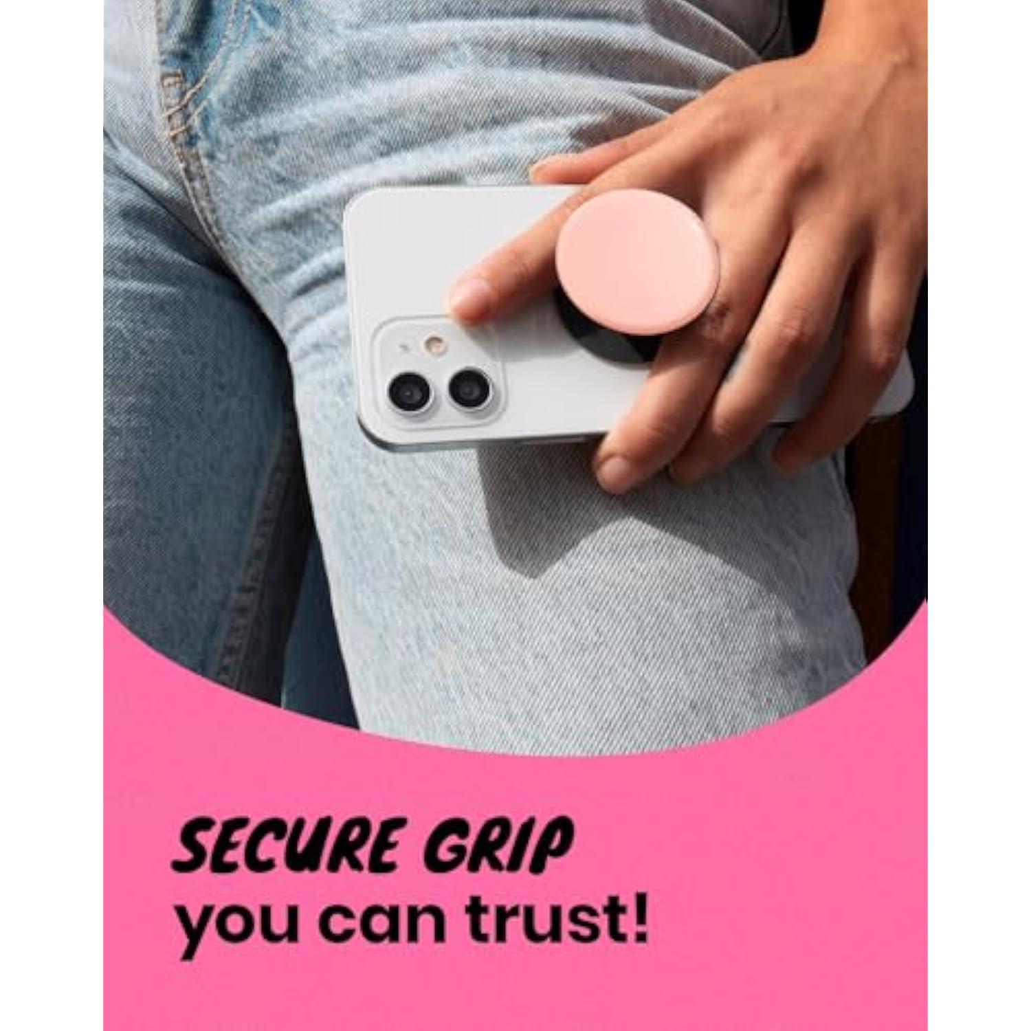 Onthegrip Compatible With Magnetic Authentic Translucent Color Design Collapsible Mobile Phone Grip Stand Holder For Smartphone Tablet Cell Phone Accessory (Transparent)