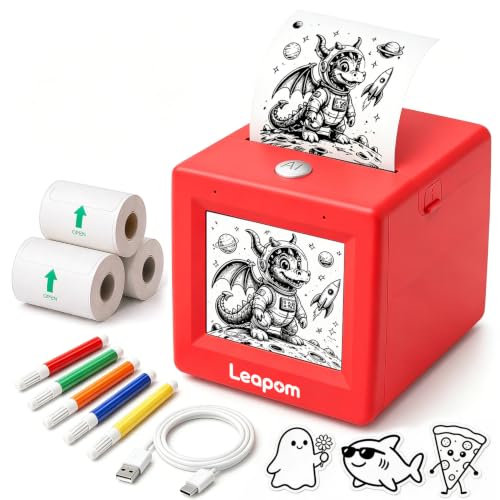 Ai Sticker Printer For Kids, Portable Sticker Maker With Voice-To-Image Generation, Instant Thermal Printing, Creative Toy Kit With 3 Paper Rolls And Coloring Pens
