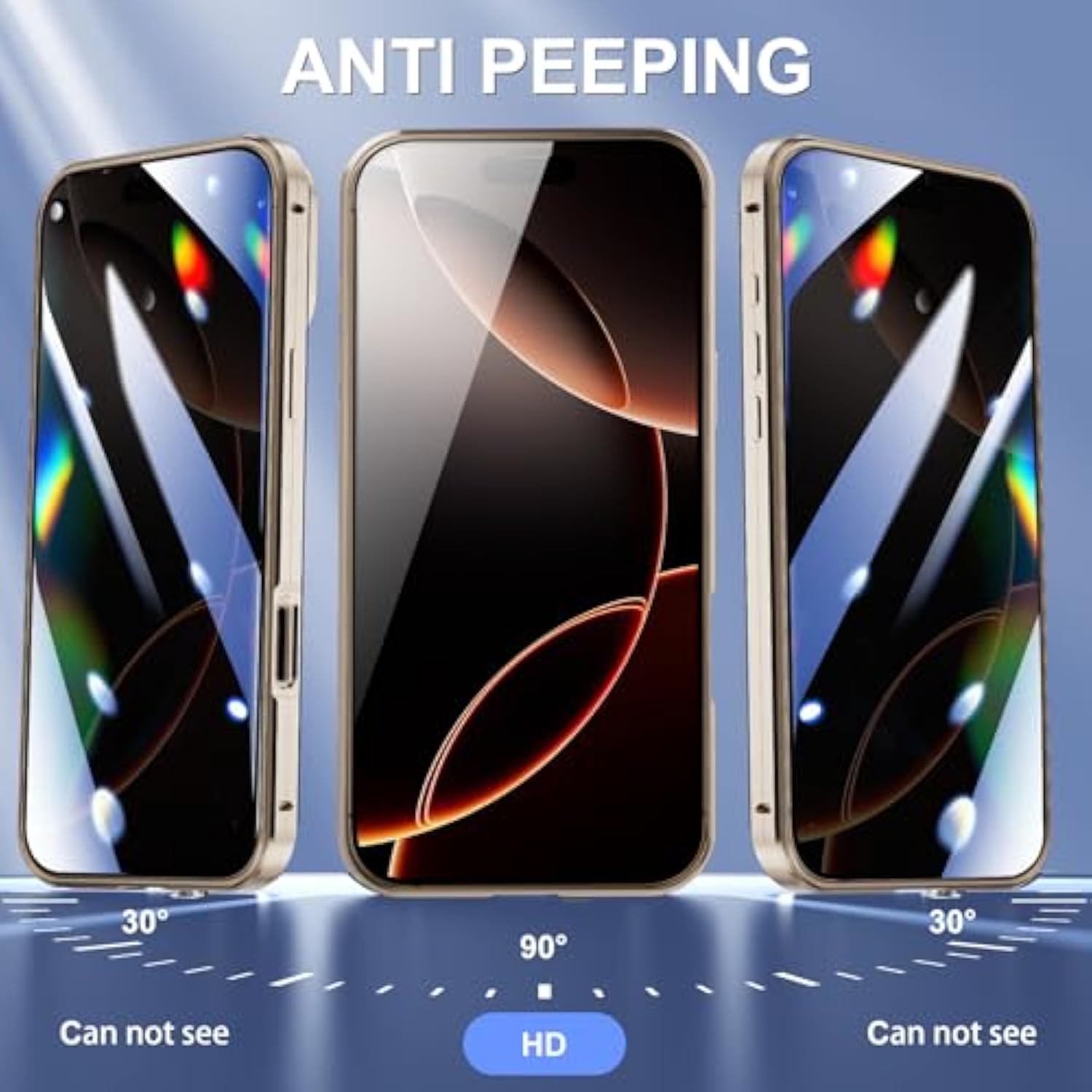 Anti Peeping Case For Iphone 16 Pro Max, Anti Spy Screen, Anti Peep Magnetic Adsorption Metal Bumper With Lens Protector 360 Degree Protection Front Privacy Tempered Glass Back Clear Cover (Pink)