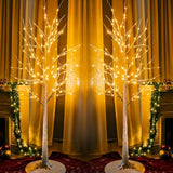 Lighted Tree, 6 Ft Birch Tree With Fairy Lights For Decoration Inside Outside, Birch Tree With 144 Led Lights For Christmas Holiday Wedding Home Room Decor, 2 Pack