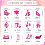 48 Pcs Hot Pink Girls Cupcake Toppers Princess Cake Decorations Girls Birthday Party Bachelorette Party Bridal Shower Supplies