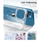 For Iphone 13 Case With Screen Protector + Camera Lens Protector, Clear Glitter [Non Yellowing] Shockproof Protective Phone Case, Slim Women Girls Iphone 13 Cover 6.1 Inch - Sparkle Clear