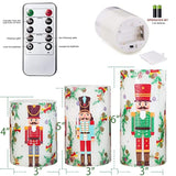 Nutcracker Christmas Flameless Candles Remote: Real Wax Flickering Battery Operated Candles - Home Party Bedroom Birthday Holiday Xmas Decorations