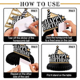 Happy 21st Birthday Decorations,21st Bday Gold Glitter Shiny Stand Honeycomb Table Centerpieces - Cheers to 21 Years Old Birthday Party Photoprop Gift Sign.