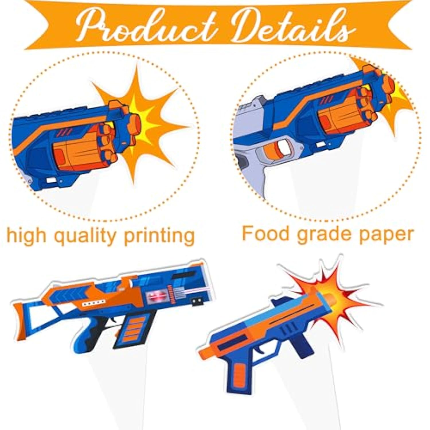 48pcs Dart War Cupcake Toppers for Game-Themed Birthday & Baby Shower Decor