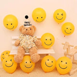 120Pcs 10Inch + Ribbon 66Ft /Smiley Face Balloons/Smiley Face Birthday Decorations