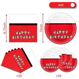 40Pcs Party Tableware Set - 20 Plates And 20 Napkins For Birthday Theme Party Design