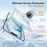 3-Pack Screen Protector For Iphone 15, Double Shatterproof Tempered Glass [Easy Installation Frame] [9H Hardness] [99.99% Hd Clear] [Case Friendly] For Iphone 6.1 Inch
