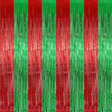 2-Pack Christmas Metallic Foil Fringe Curtains 3.2x9.8 ft for Party Backdrops