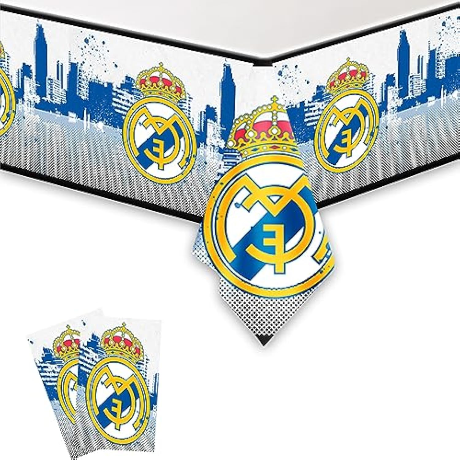 2Pack Real-Madrid Tablecloth Disposable Tablecover Birthday Party Supplies And Decorations For Kid Boy Baby Shower Tables 70"X42"
