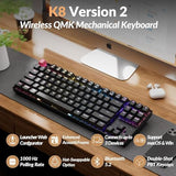 K8 V2 Wireless Rgb Mechanical Keyboard, Qmk/Via Programmable, Hot-Swappable Super Brown Switches, 87-Key Tkl Pbt Keycaps, Dual-Mode Bluetooth 5.2 & Usb-C Wired, For Mac, Windows, Linux