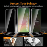 [2+2 Pack Privacy Screen Protector for  Galaxy A56 5G?2 Anti-Spy Tempered Glass Film+2 Camera Lens Protector, Anti-Scratch, 9H