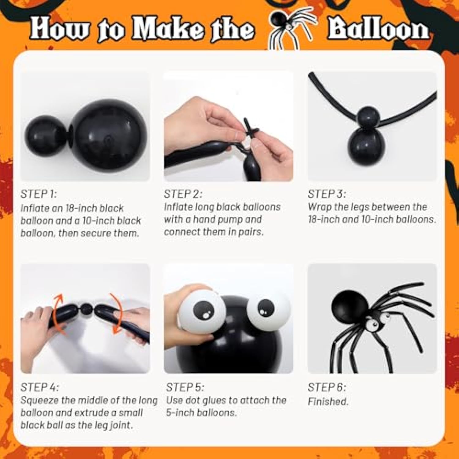 Halloween Balloon Arch Kit: Orange, Black, Purple, Green - 153 Piece