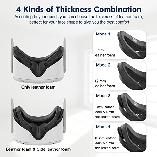 M Face Pad Compatible With Quest 2 Accessories, Face Pad Foam Replacement, With Fitness Facial Interface, Breathable Pu Face Cushion, Air-Circulation Design (Not Compatible With Quest 3)