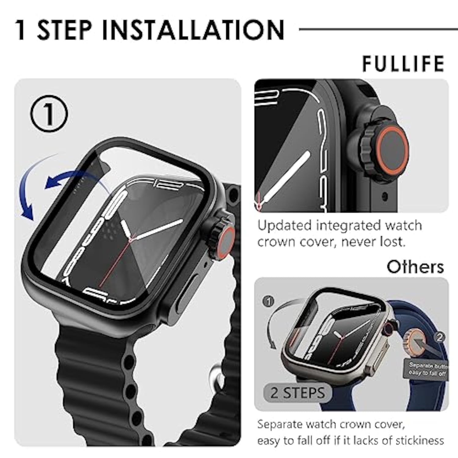 2 in 1 Apple Watch Case Compatible with Apple Watch Series 6 40mm and Apple Watch Series 5 40mm