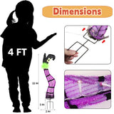 Set of 2 Halloween Lighted Wicked Purple Witch Legs with Stakes, 22" Light Up Tinsel Halloween Yard Sign Prop Timer & 8 Modes, Battery Operated for Outdoor Party Haunted House Garden Decor