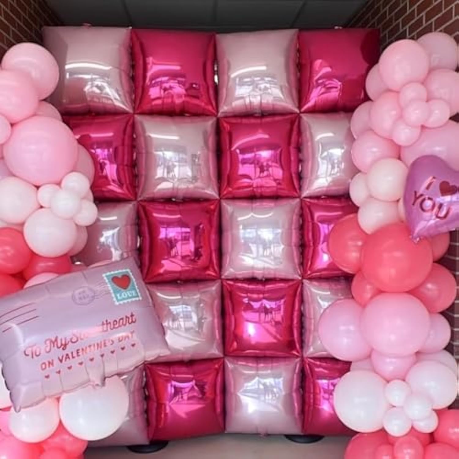 Metallic Hot Pink Foil Balloon Arch Kit – Square Mylar Balloons for Party Backdrops & Events