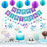 Frozen Birthday Party Decorations: Banner, Honeycomb Balls & Snowflake Streamers