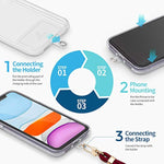 Sinjimoru Cell Phone Lanyard for Phone Case (2Packs), with Adjustable Phone Strap for Wrist Compatible with Key Holder & ID Card Holder. Sinji Strap Rainbow