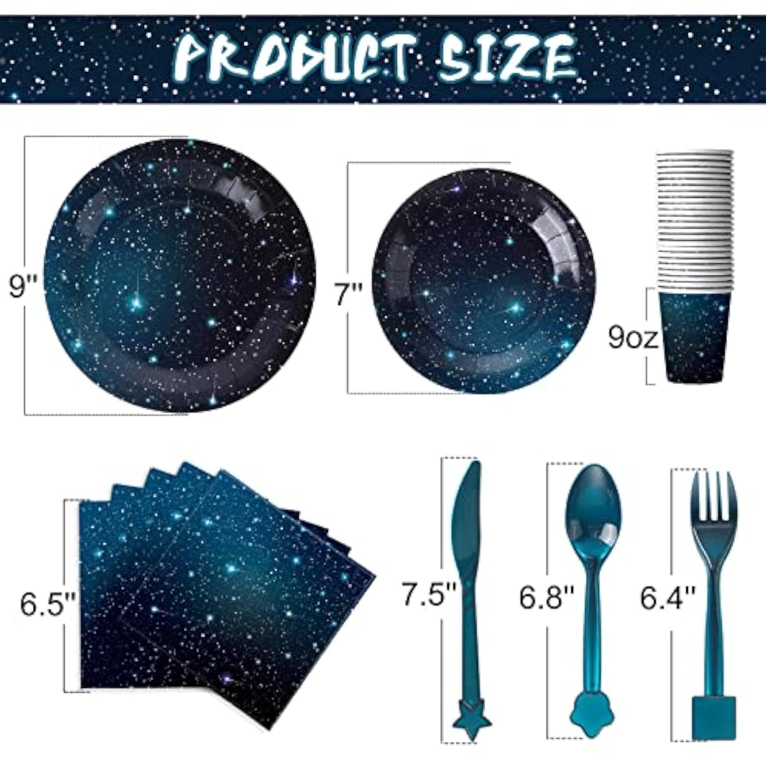 171-Pcs Galaxy Party Tableware Set - Plates, Napkins & Decor for 24 Guests