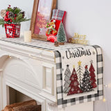 Christmas Table Runner, Buffalo Plaid Merry Christmas Runner, 13'' X 90''