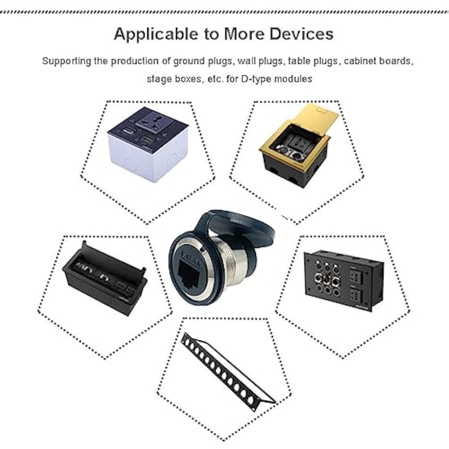 2Pcs Rj45 Cat6A Panel Mount Connector,Cat6A Ethernet Pass-Through Connector Fo