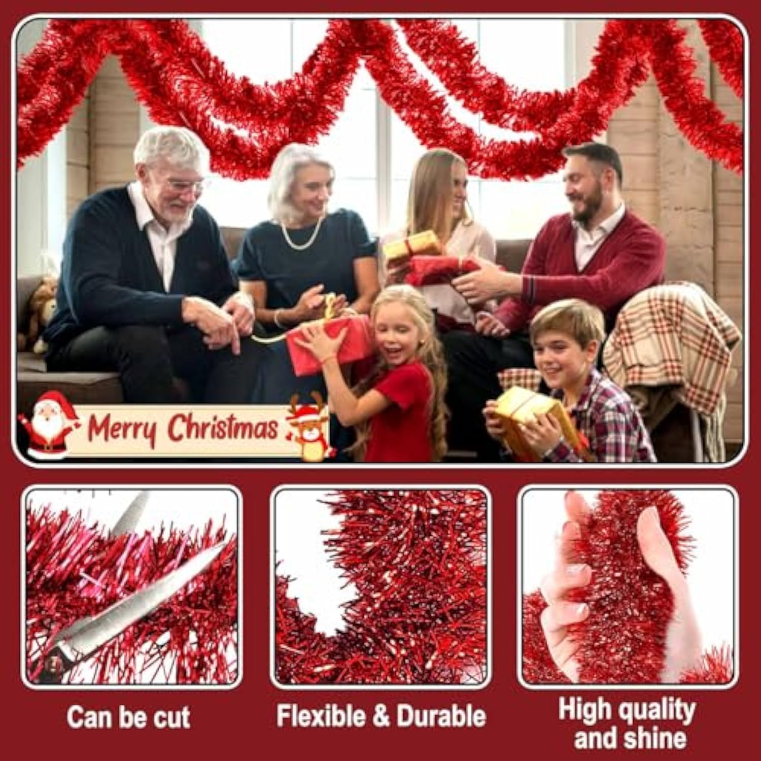 25 Feet Valentine'S Day Foil Fringe Garland Metallic Tassle Banner Wal