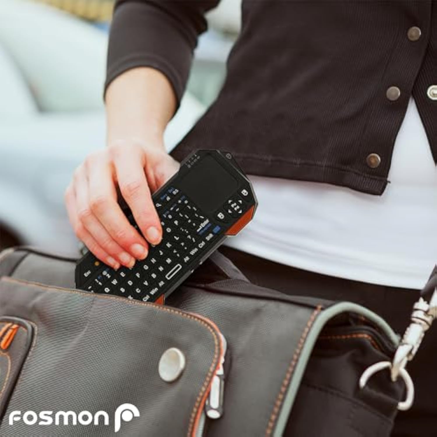 Fosmon Mini Bluetooth Keyboard (QWERTY Keypad), Wireless Portable with Touchpad, Compatible with Apple TV, Amazon Fire Stick, PS4, PS4 Pro, PS5, HTPC/IPTV, VR Glasses, Smartphones