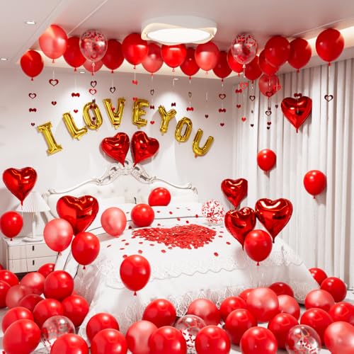 Valentines Day Balloons Kit, I Love You Balloons for Him/Her