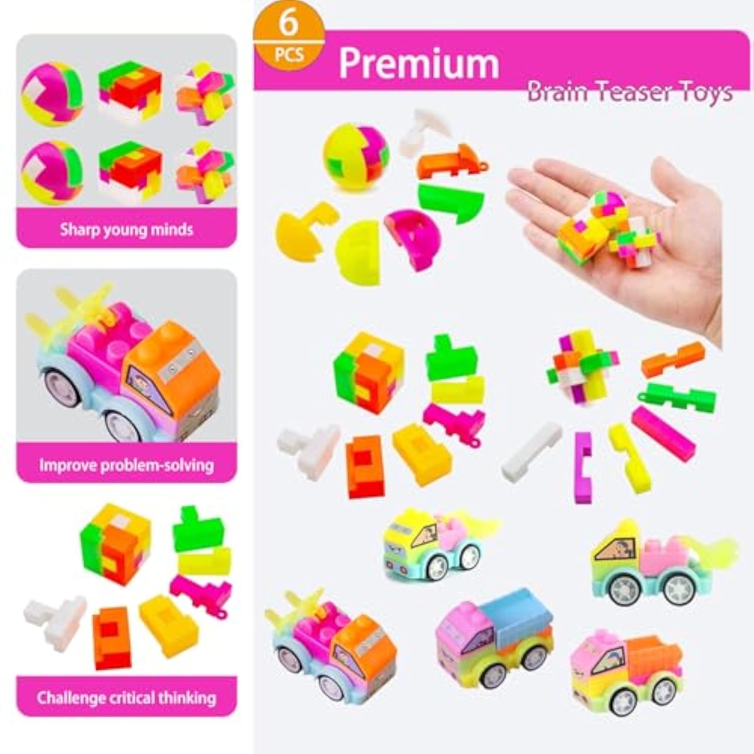 136 Pcs Pop Kids Party Favors Toys Bulk,5-In-1 Classroom Prize Box For 4-10 Ages Boys Girls,Carnival Treasure Box Stuffers Fidget Pop Its,Arts & Educational Toys Goody Bag Fillers,Pinata Stuffers