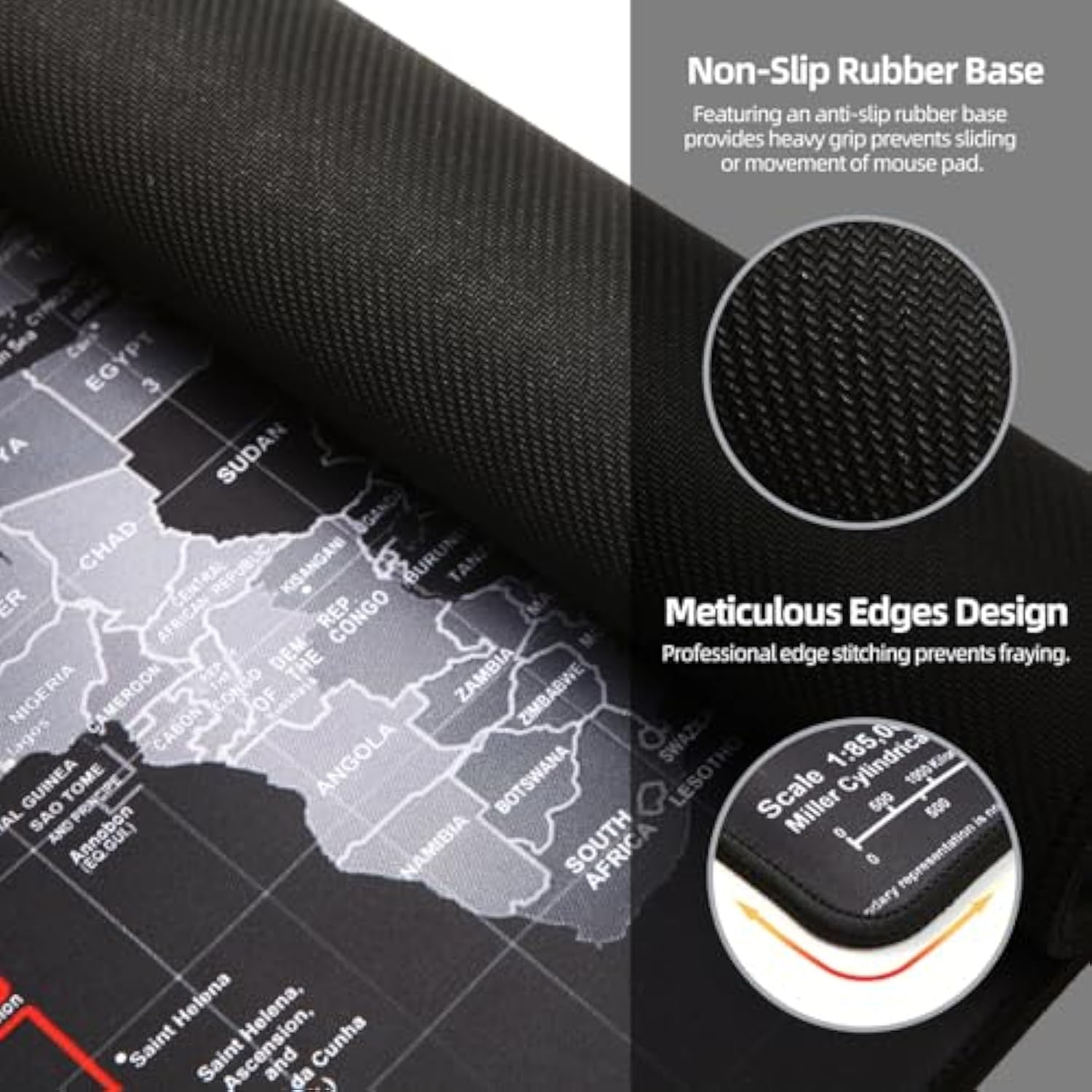 Large Gaming Mouse Pad With Stitched Edges,[35.4X15.7In] Extended Mouse Pad With Non-Slip Natural Rubber Base For Gamer/Desktop/Office/Home 90X40 Mapj