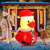 1 Set 5Ft Christmas Inflatables Decoration Outdoor Inflatables Duck With Build-In Leds Lights Giant Blow Up Duck Wear Ch