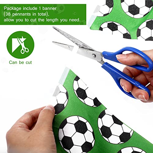 32.8 Ft Soccer Pennant Banner for Soccer Birthday Party Celebrations