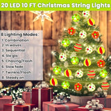 Battery Operated Christmas Lights, 10 Ft 20 Led Waterproof Christmas String Lights With Timer & 8 Modes For Christmas Tr