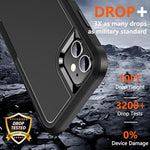 Shockproof For Iphone 11 Case,[10 Ft Military Grade Drop Protection],With 2 Pcs[Tempered Glass Screen Protector+Camera Lens Protector] Heavy Duty Full-Body Protective Phone Case, Black