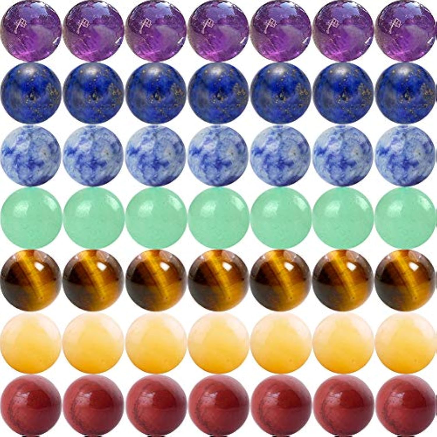 100pcs 8mm 7 Chakra Natural Stone Beads for DIY Bracelets & Jewelry