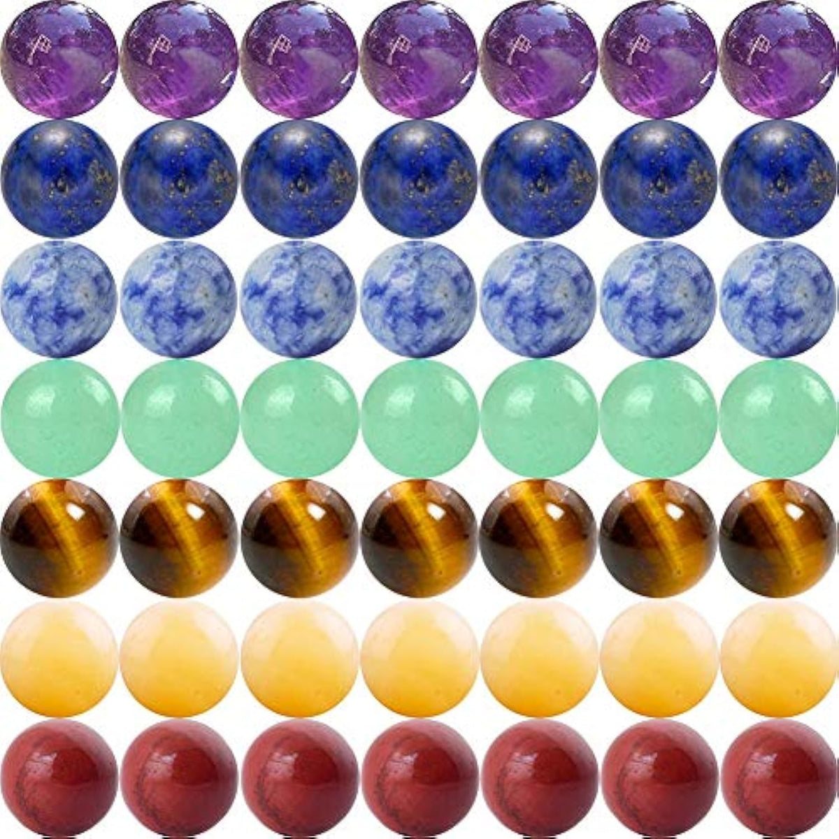100pcs 8mm 7 Chakra Natural Stone Beads for DIY Bracelets & Jewelry