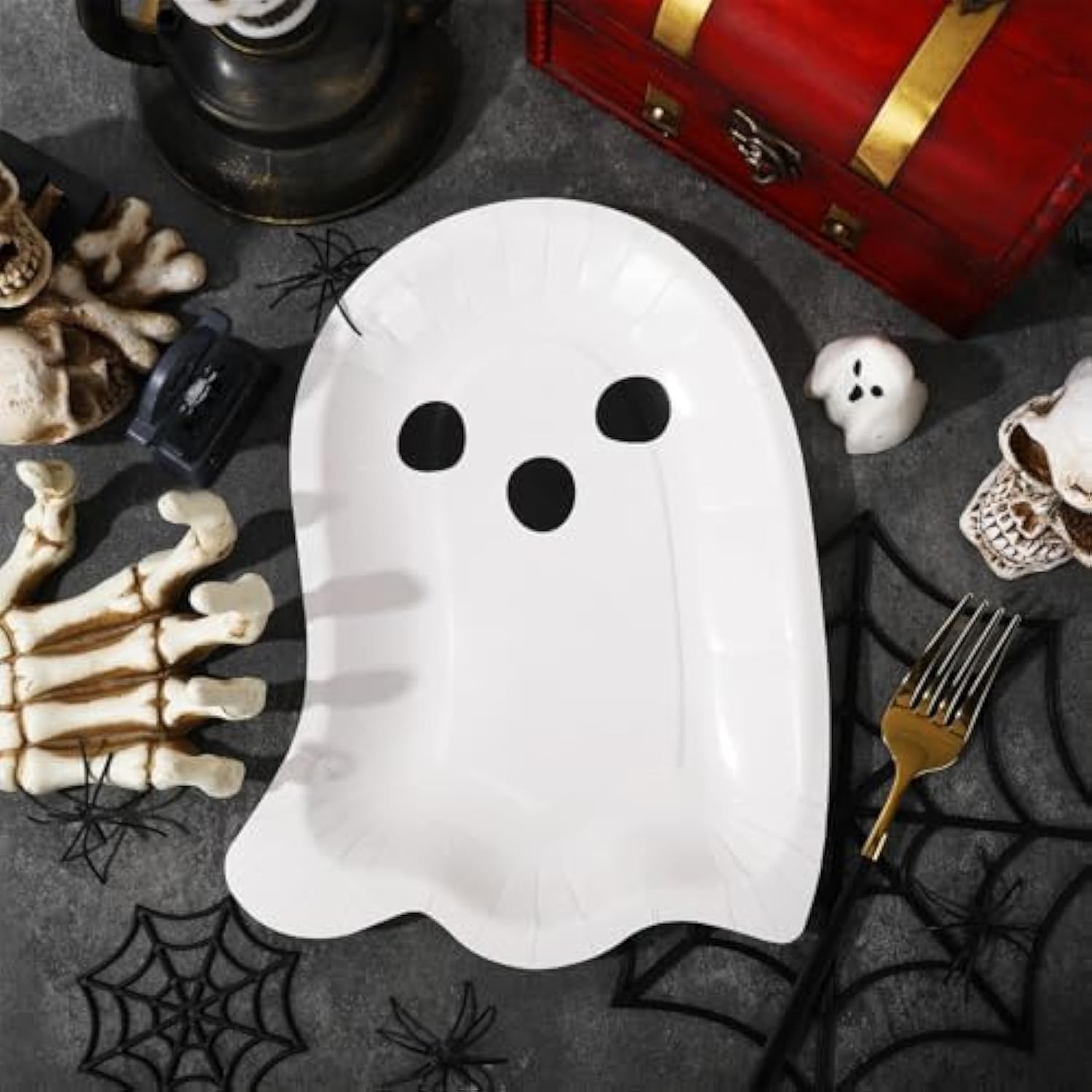 40Pcs Halloween Paper Plates Boo Ghost Pastel Disposable Dinner Plates Party Tableware