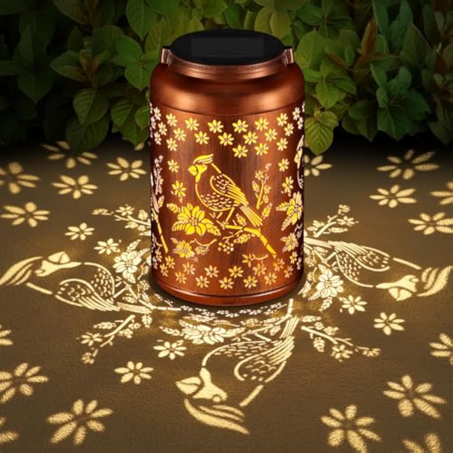 Cardinal Solar Lanterns Outdoor Waterproof Garden Hanging LED Decor Red Bird
