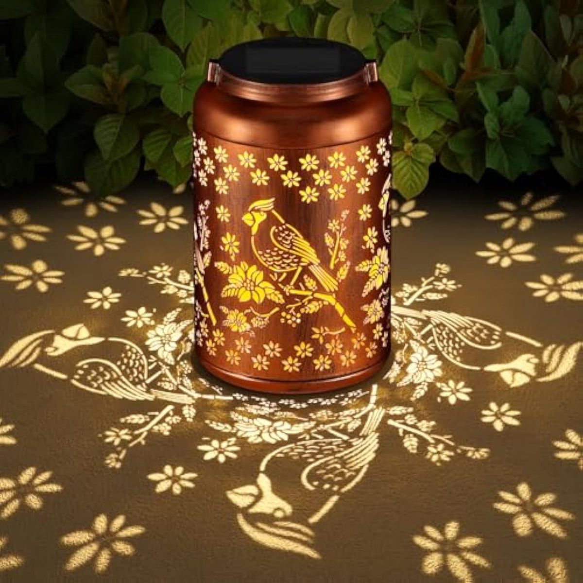 Cardinal Solar Lanterns Outdoor Waterproof Garden Hanging LED Decor Red Bird