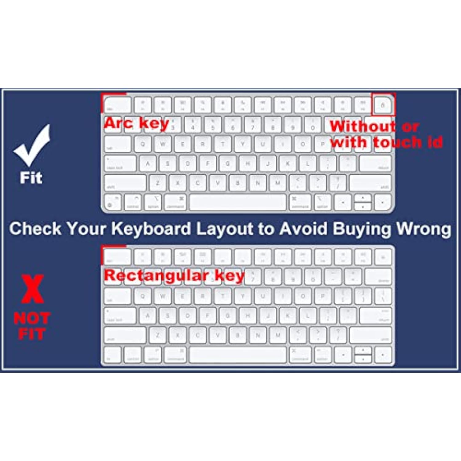 Apple Magic Keyboard with or Without Touch IDA2449 A2450 Plastic Keyboard Cover